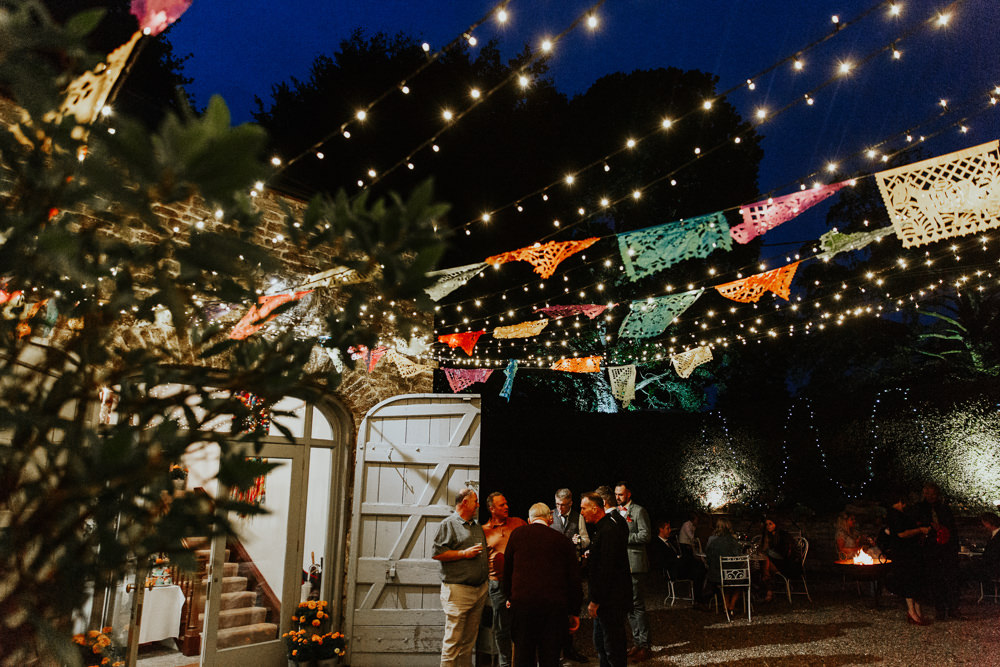 Dias De Los Muertos Bunting Fairy Lights Pennard House Wedding Oxi Photography