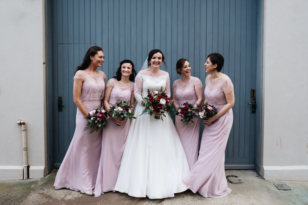 Long Pink Maxi Bridesmaid Dress Dresses Rhynd Wedding Harper Scott Photo
