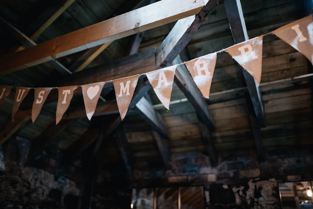 Personalised Hessian Bunting Rhynd Wedding Harper Scott Photo