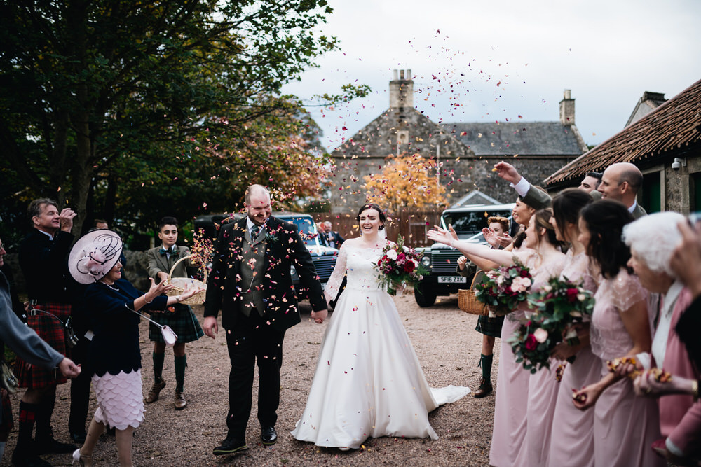 Petal Confetti Throw Rhynd Wedding Harper Scott Photo