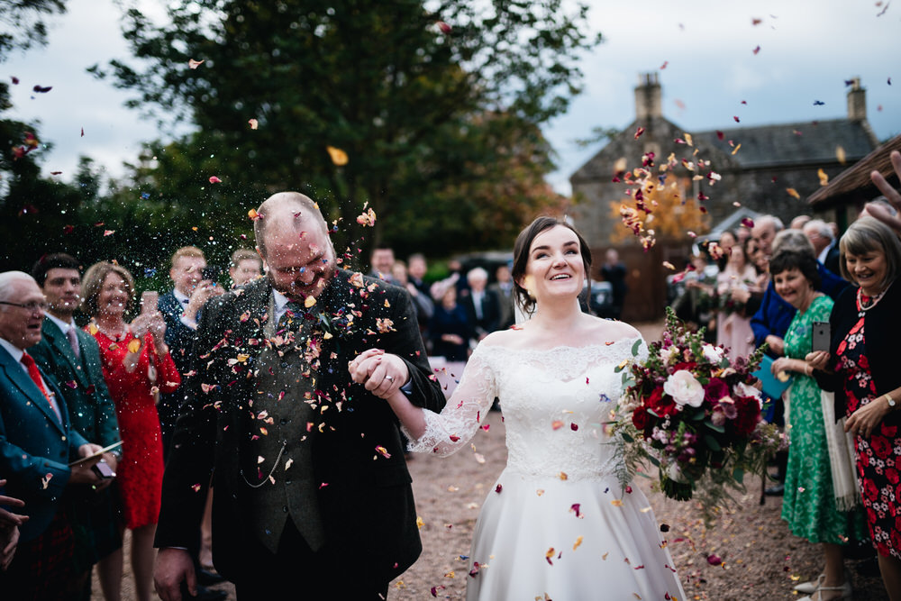 Petal Confetti Throw Rhynd Wedding Harper Scott Photo