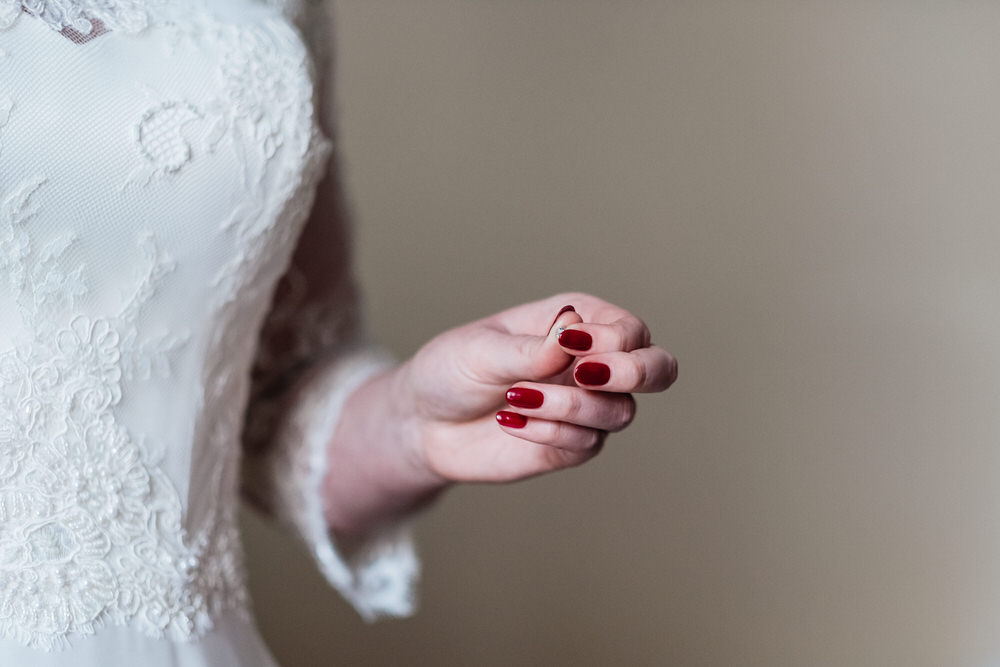 Red Nails Manicure Bride Bridal Rhynd Wedding Harper Scott Photo