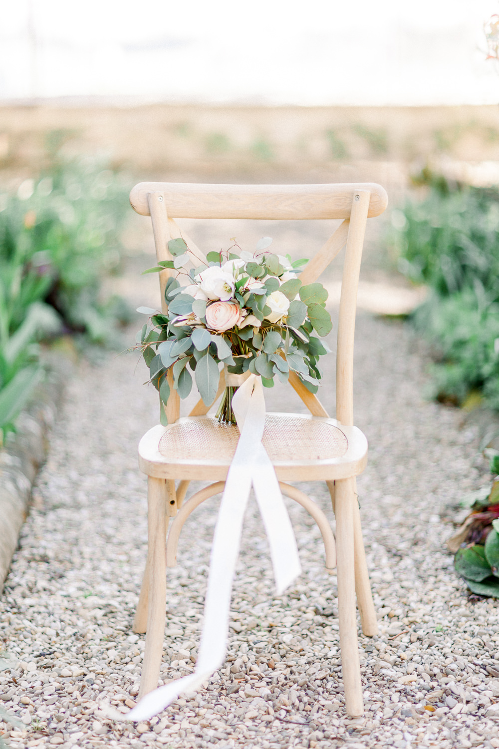 Bride Bridal Bouquet Flowers Greenery Foliage Cream Rose Ranunculus Ribbons Romantic Tuscany Wedding Ideas Sonya Lalla Photography