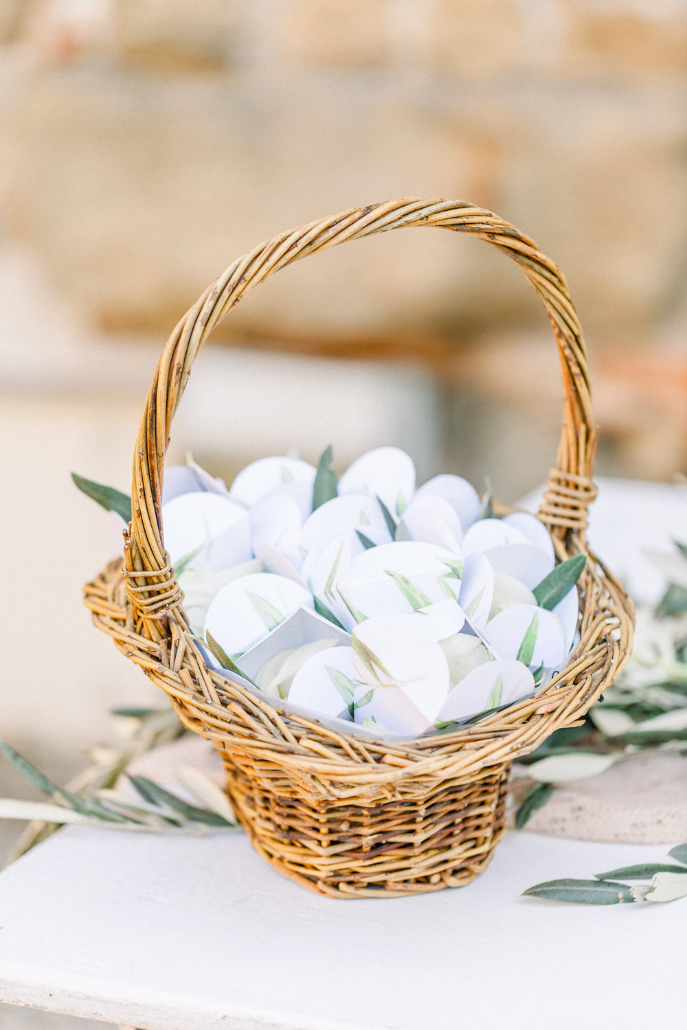 Confetti Cones Basket Romantic Tuscany Wedding Ideas Sonya Lalla Photography