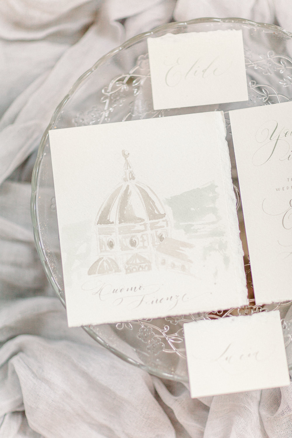 Stationery Suite Flat Lay Calligraphy Invites Invitations Grey Illustration Romantic Tuscany Wedding Ideas Sonya Lalla Photography