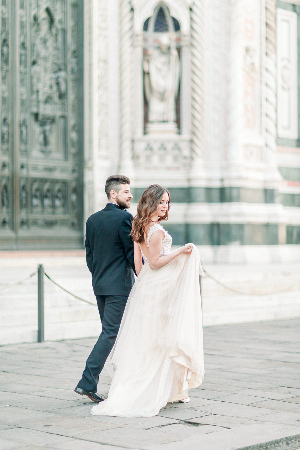 Bride Bridal Dress Gown Tulle Floral Straps Romantic Tuscany Wedding Ideas Sonya Lalla Photography