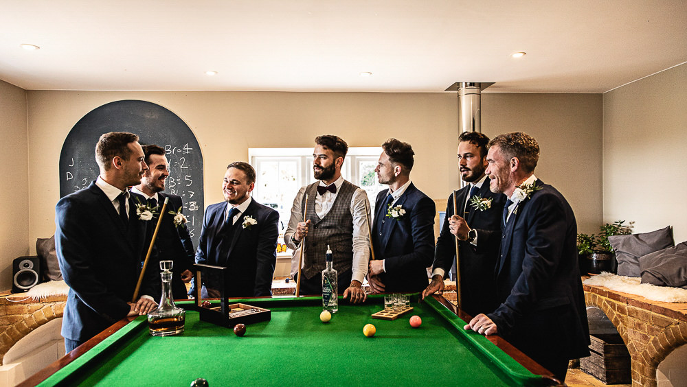 Groom Groomsmen Outfits Suits Waistcoat Bow Tie Navy Rustic Botanical Barn Wedding Lorna Newman Photography