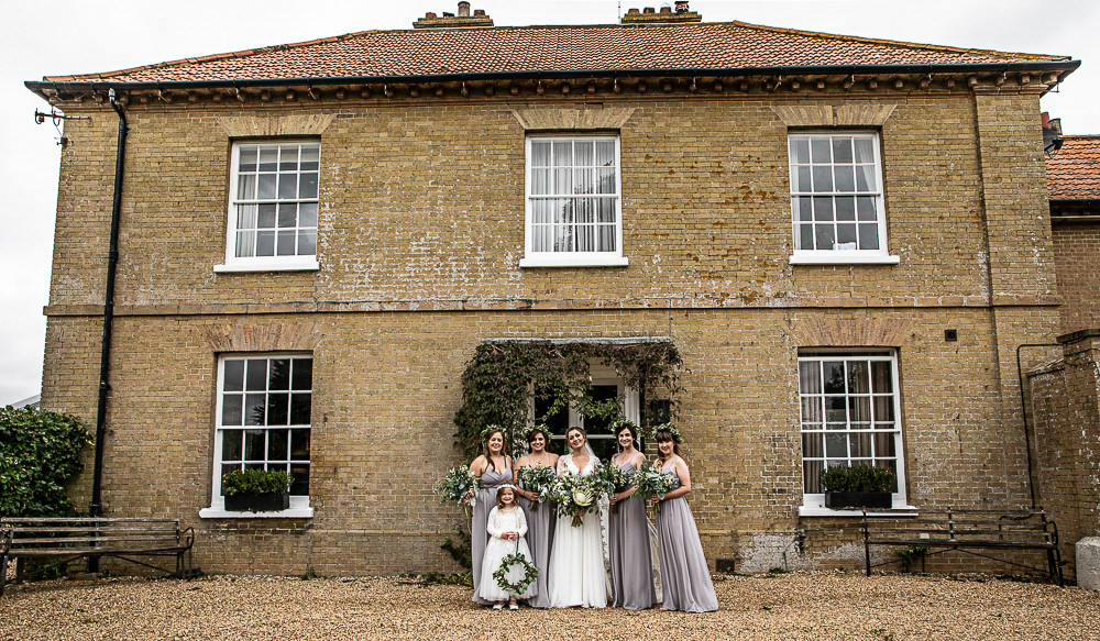Bridesmaids Dress Dresses Dove Grey Greenery Bouquets Flowercrowns Rustic Botanical Barn Wedding Lorna Newman Photography