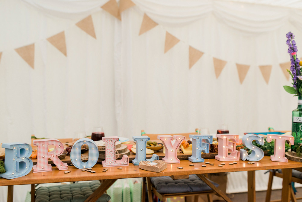 Festival Circus Lights Top Table Spring Cottage Rivington Wedding Emma B Photography