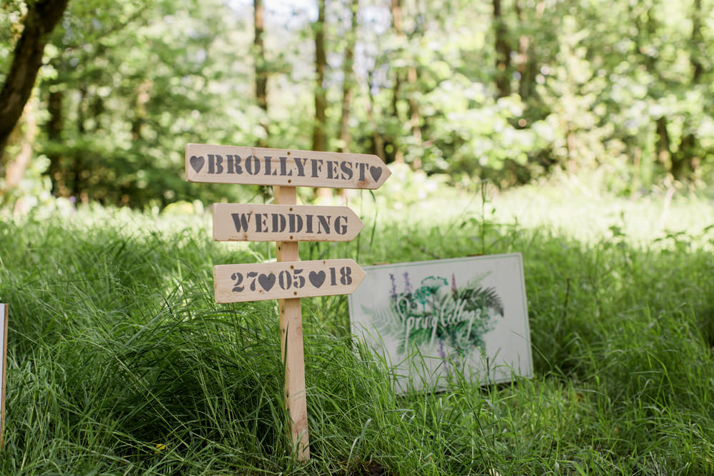 Festival Sign Wooden Direction Welcome Spring Cottage Rivington Wedding Emma B Photography