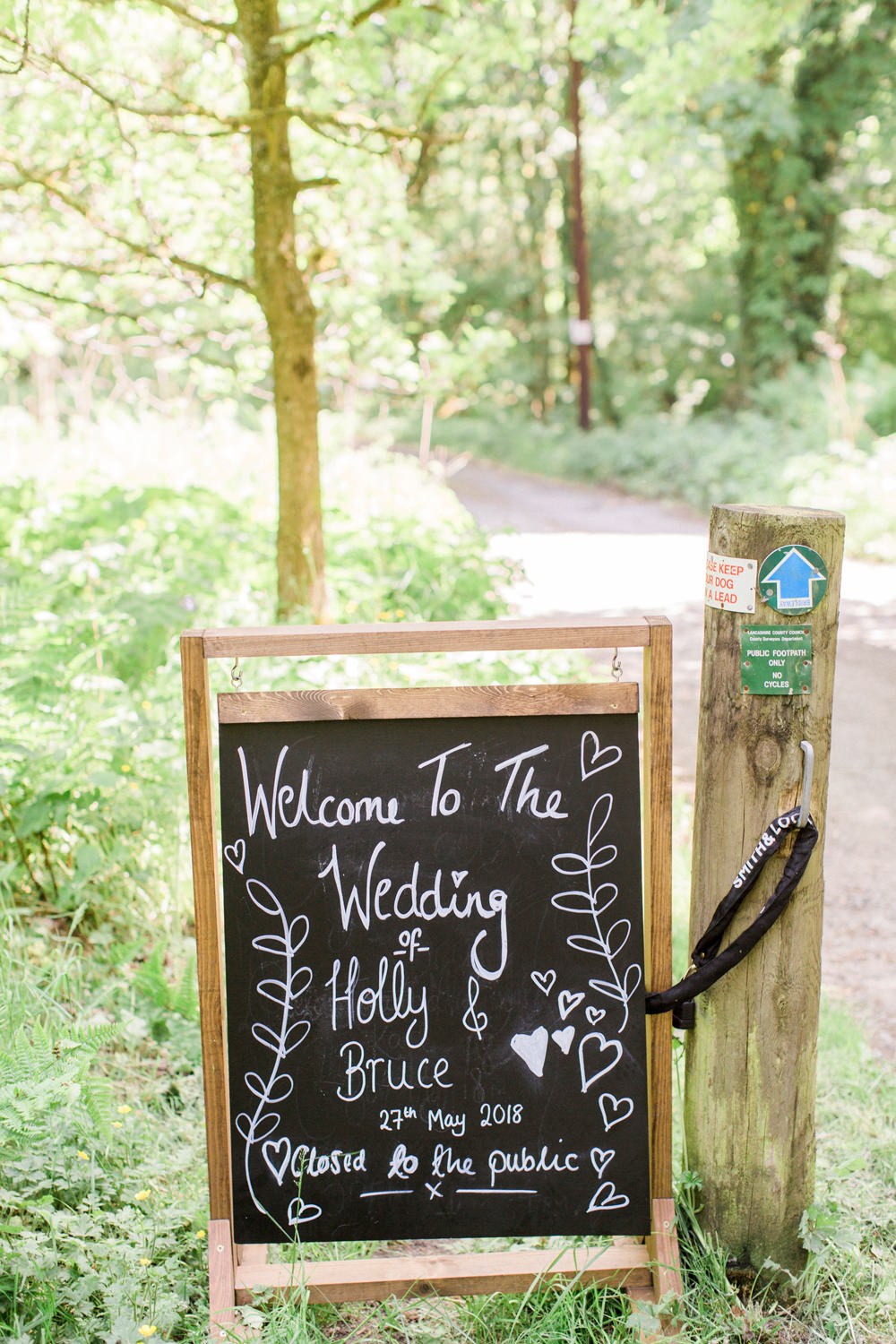 Welcome Sign Chalk Board Spring Cottage Rivington Wedding Emma B Photography
