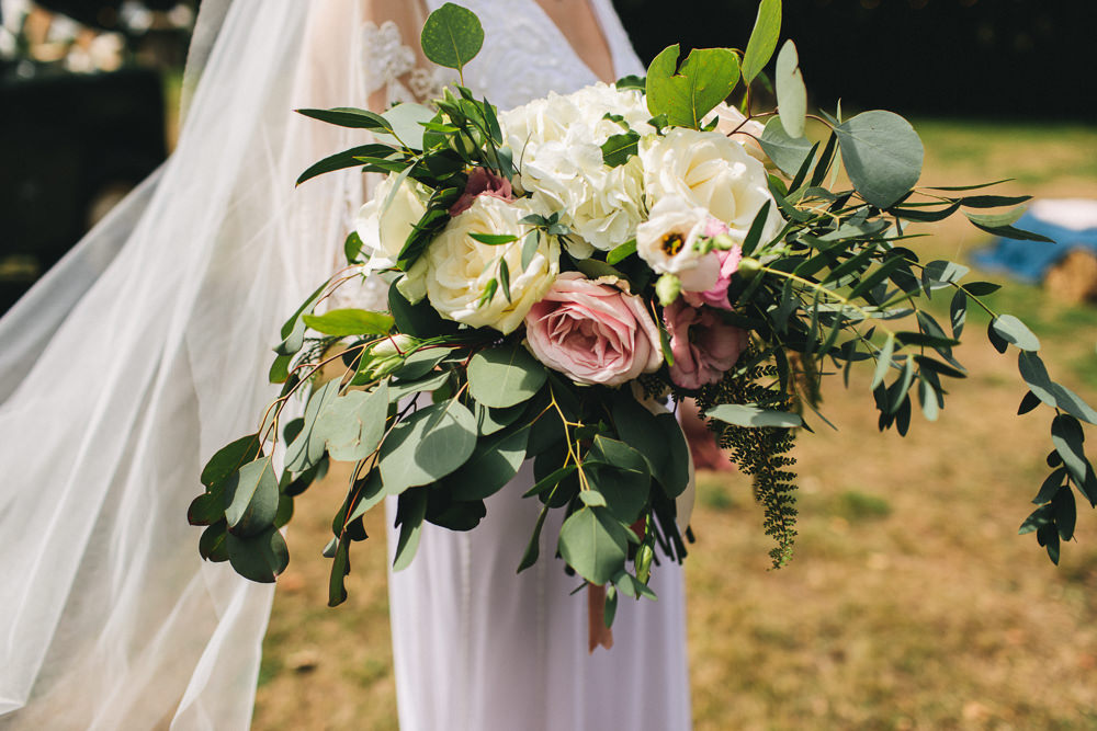 Bride Bridal Foliage Blousy Rose Bouquet Stonyford Cottage Gardens Wedding Jessica O'Shaughnessy Photography