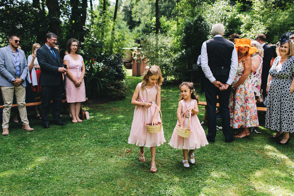 Pink Blush Flower Girls Basket Petals Stonyford Cottage Gardens Wedding Jessica O'Shaughnessy Photography
