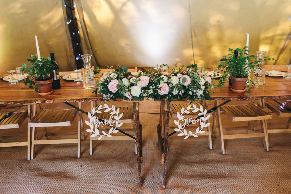 Top Table Bride Groom Floral Flower Runner Stonyford Cottage Gardens Wedding Jessica O'Shaughnessy Photography