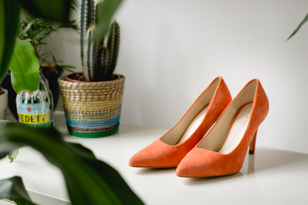 Bride Bridal Orange Suede Shoes Victoria Baths Wedding Mark Newton Weddings