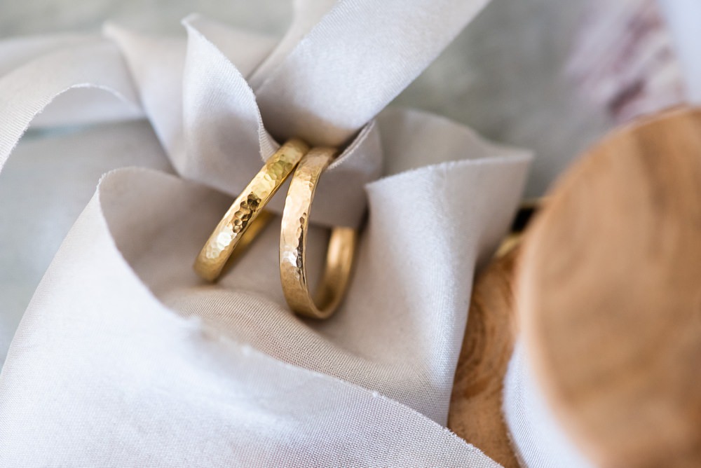Wedding Engagement Ring Metals 18ct Yellow Gold 9ct Yellow Gold Hammered Bands