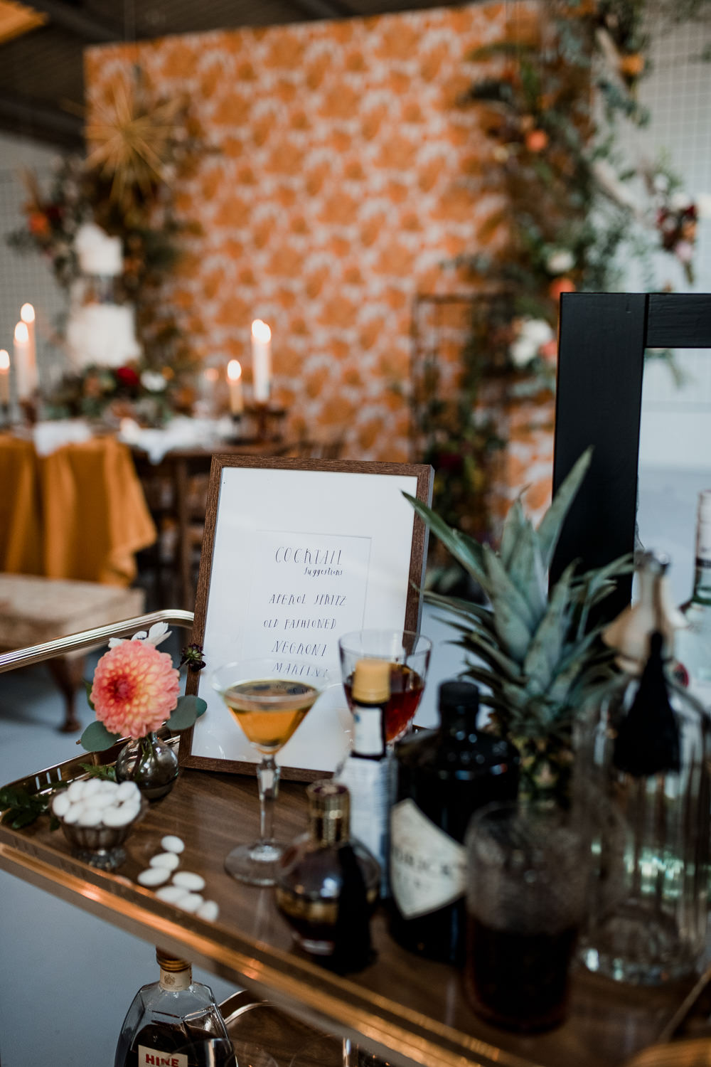 Drinks Trolley Bar Stand Station 1970 Retro Mid Century Wedding Ideas Laura Martha Photography