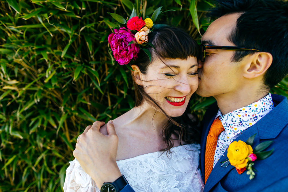 Flowers Hair Bride Bridal Style Fringe Bangs Ash Barton Estate Wedding Jordanna Marston Photography
