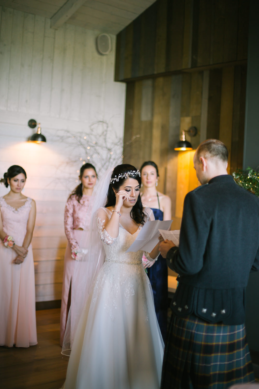 Bride Bridal V Neck Long Sleeve Embroidered Hair Vine Kilt Groom Barn At Barra Castle Wedding Ceranna Photography