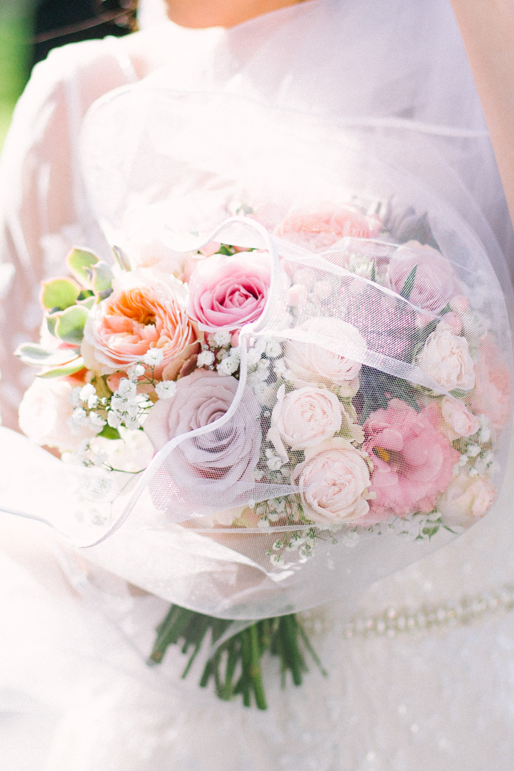 Bride Bridal Blush Pastel Bouquet Veil Barn At Barra Castle Wedding Ceranna Photography