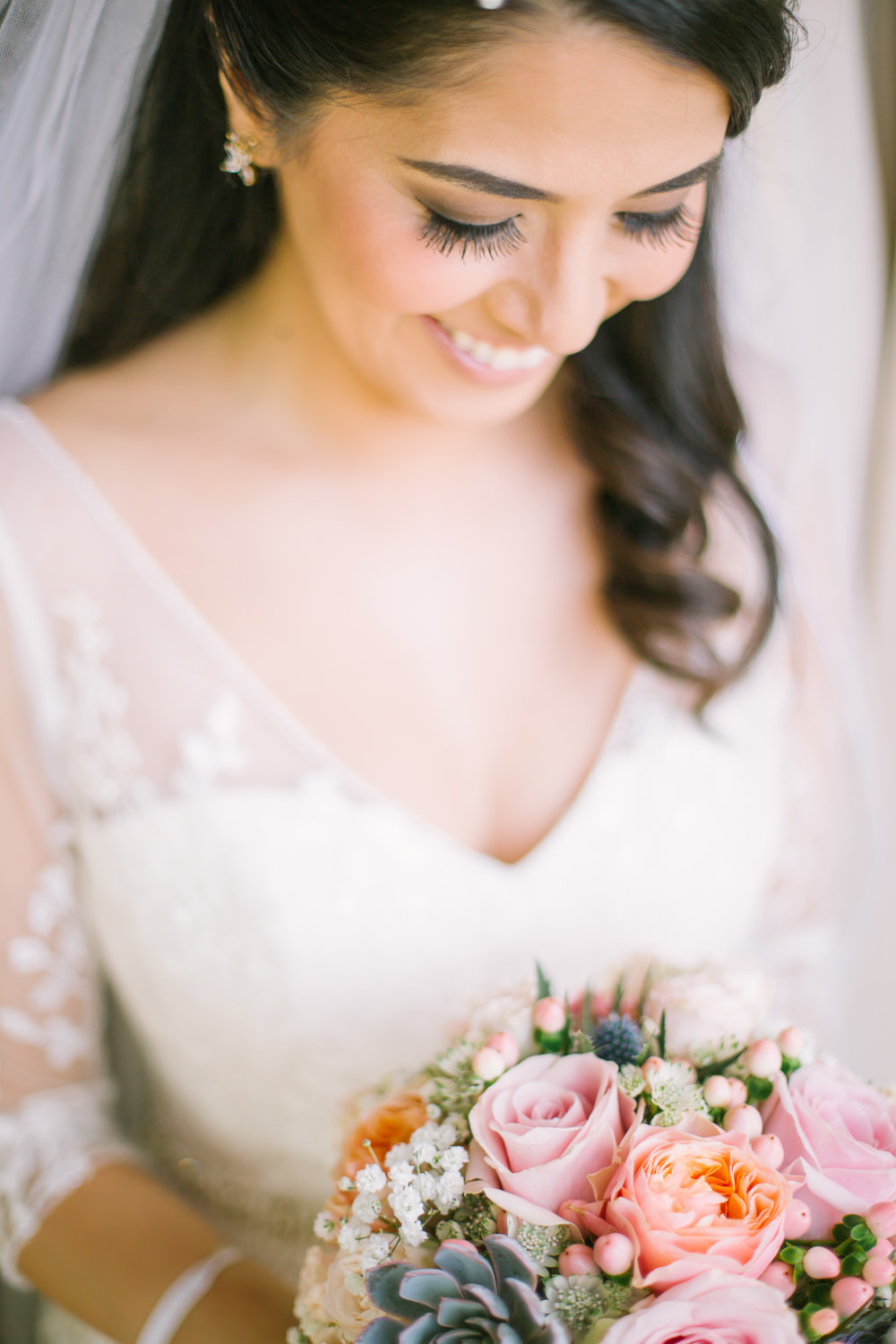 Bride Bridal V Neck Long Sleeve Embroidered Hair Vine Barn At Barra Castle Wedding Ceranna Photography