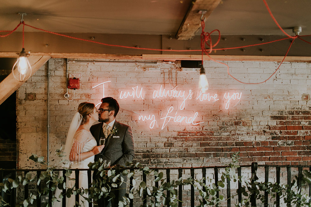 Neon Sign Love Quote Bell Ticehurst Wedding Irene Yap Photography