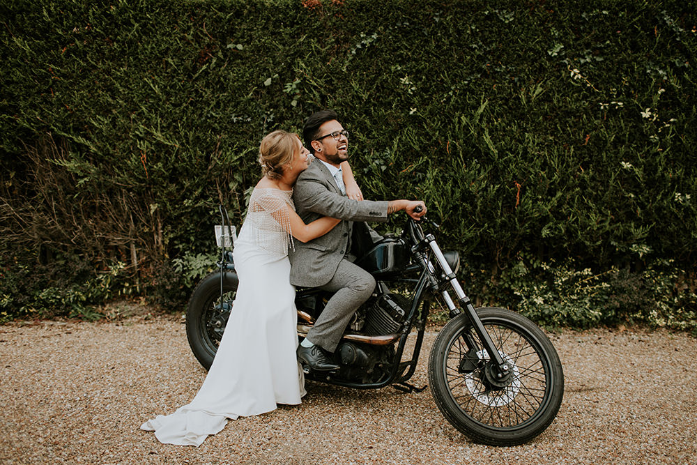 Motorbike Transport Bell Ticehurst Wedding Irene Yap Photography