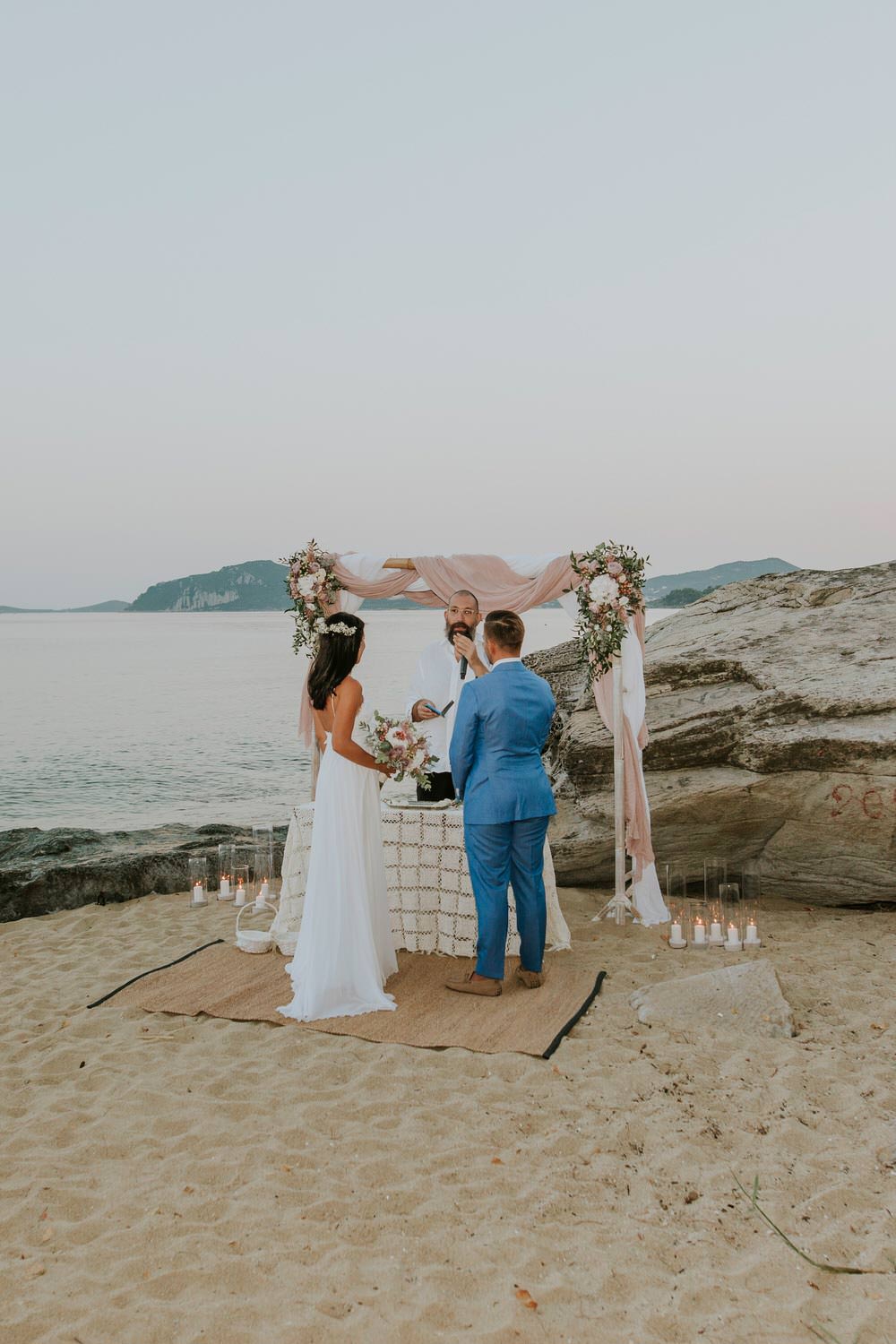 Bohemian Greece Destination Wedding on the Beach