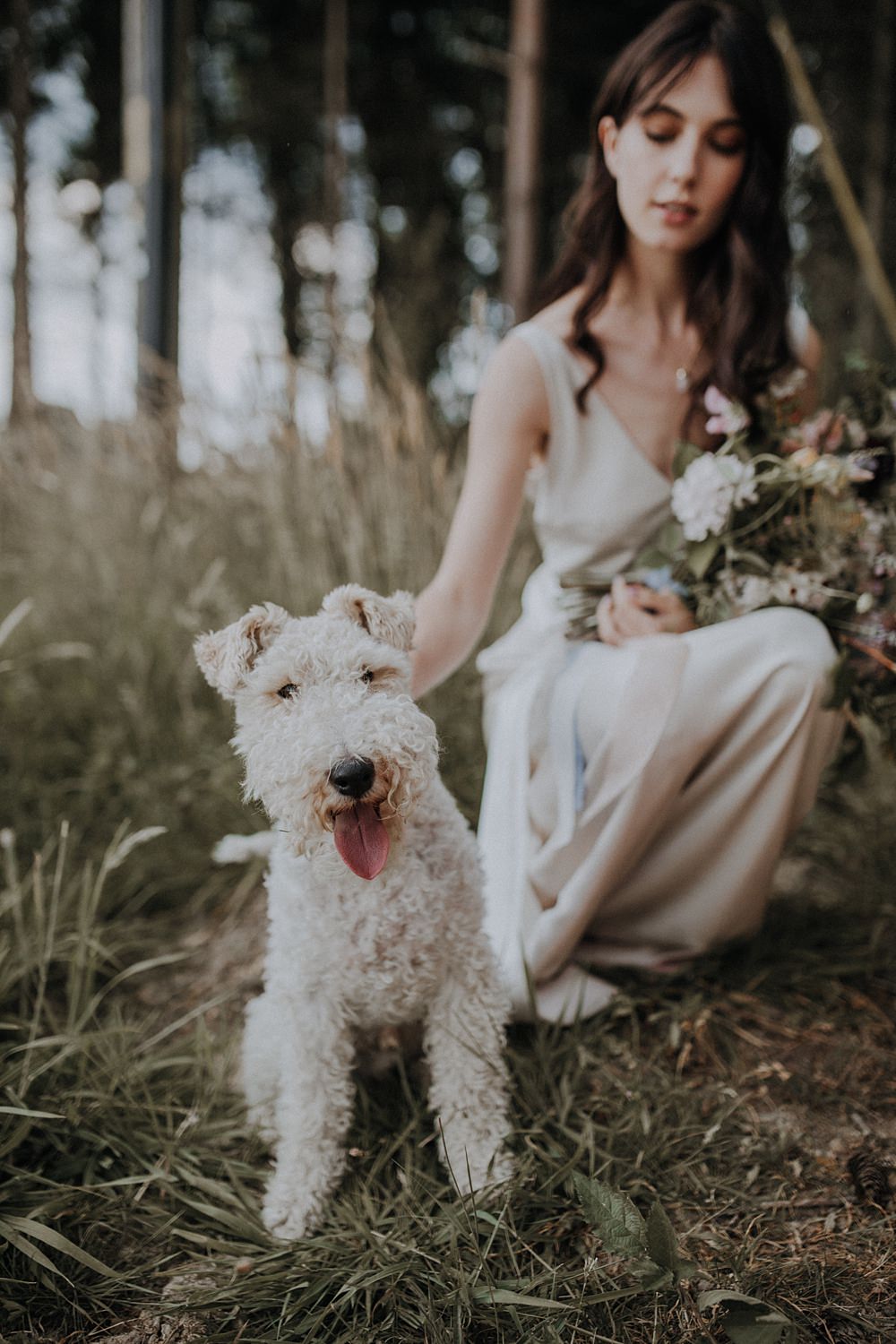 Dog Pet Bohemian Woodland Wedding Ideas Lola Rose Photography