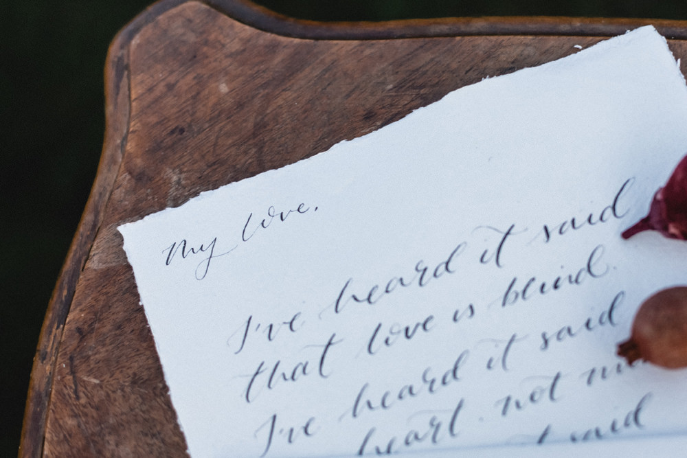 Calligraphy Stationery Letter Boho Modern Romance Wedding Ideas Masha Unwerth Photography