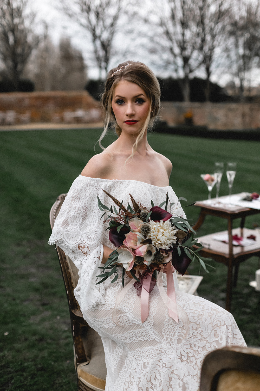 Bride Bridal Bohemian Hair Waves Make Up Boho Modern Romance Wedding Ideas Masha Unwerth Photography
