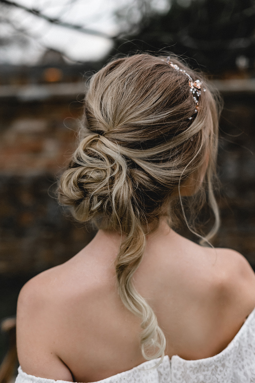 Bride Bridal Bohemian Hair Waves Up Do Style Boho Modern Romance Wedding Ideas Masha Unwerth Photography