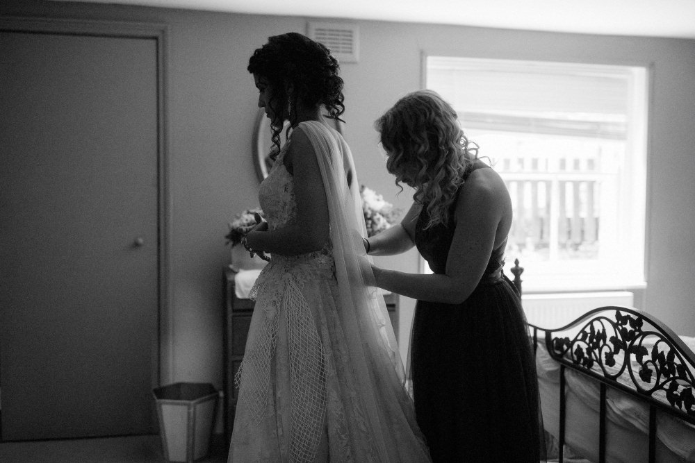 Bride Bridal Dress Gown Illusion Lace Cape Veil Gemy Maalouf Brunel Museum Wedding Olivia and Dan Photography