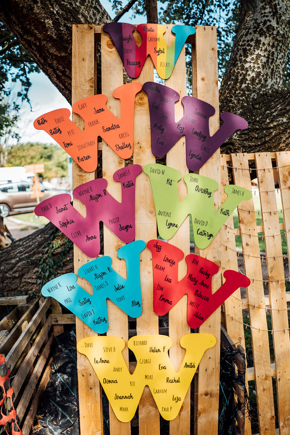 Table Plan Pallet Seating Chart Colourful Tipi Garden Wedding Fairclough Studios