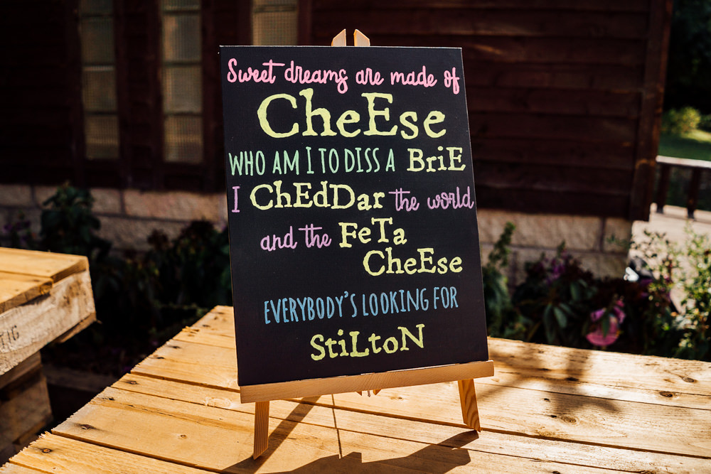 Sweet Dreams Cheese Sign Mini Blackboard Colourful Tipi Garden Wedding Fairclough Studios