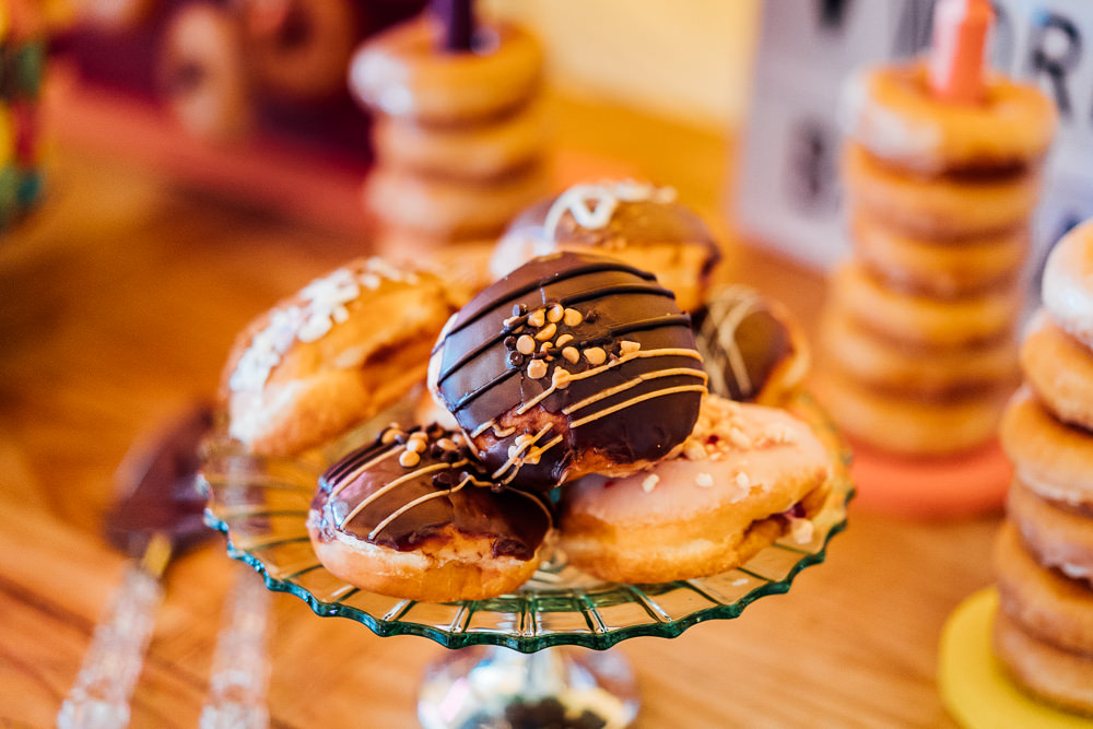 Donut Stand Dessert Table Colourful Tipi Garden Wedding Fairclough Studios