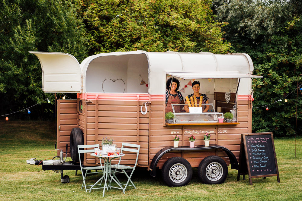 Horse Box Vintage Ice Cream Colourful Tipi Garden Wedding Fairclough Studios