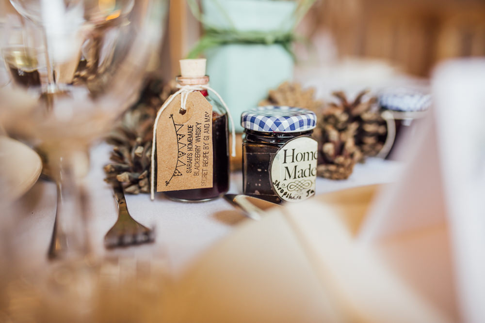 Favours Jar Jam Mini Bottle Drinks Druidstone Wedding Florence Fox Photography