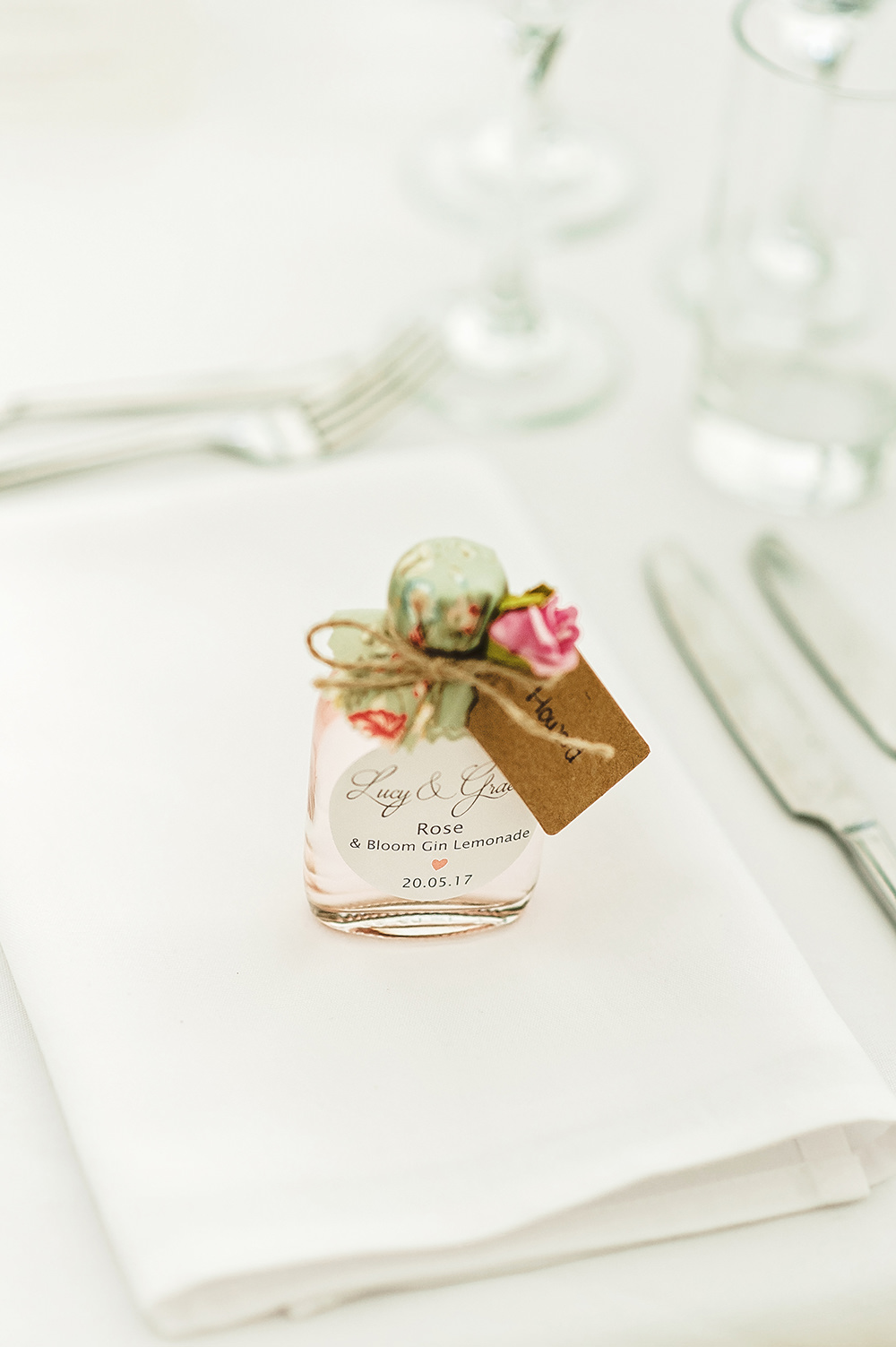 Favours Gin Edmondsham House Wedding Darima Frampton Photography