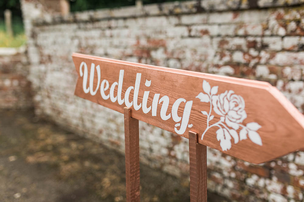 Wedding Signpost Direction Sign Wooden Edmondsham House Wedding Darima Frampton Photography