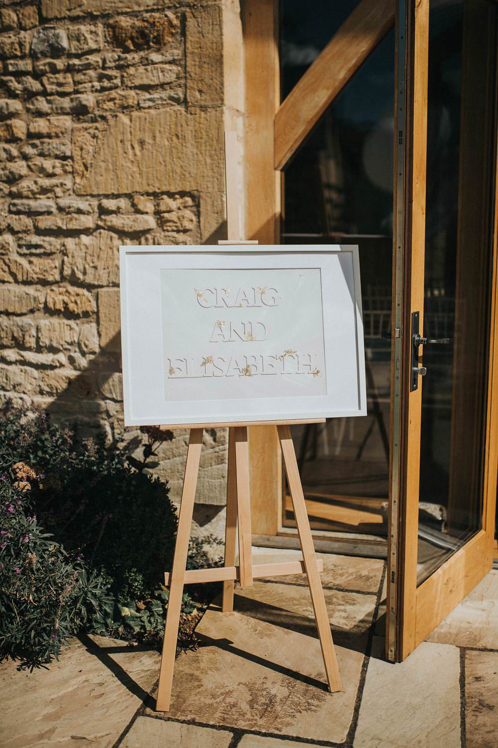 Welcome Sign Wooden Frame Easel Eucalyptus Boho Greenery Barn Wedding Kerry Diamond Photography