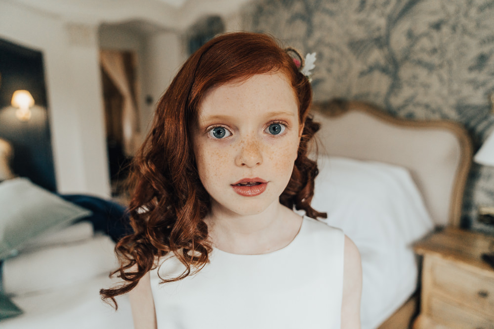 Flower Girl White Dress Blue Sash Ribbon Hoop Wedding Ideas Rebecca Carpenter Photography