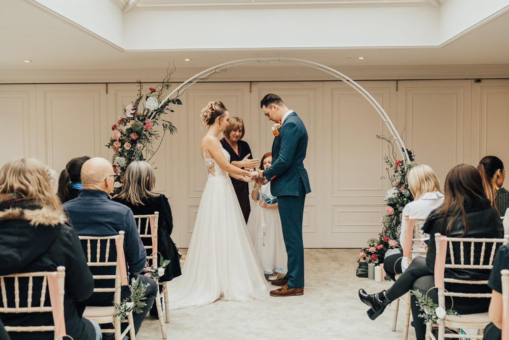 Moongate Arch Flower Backdrop Floral Ceremony Aisle Hoop Wedding Ideas Rebecca Carpenter Photography