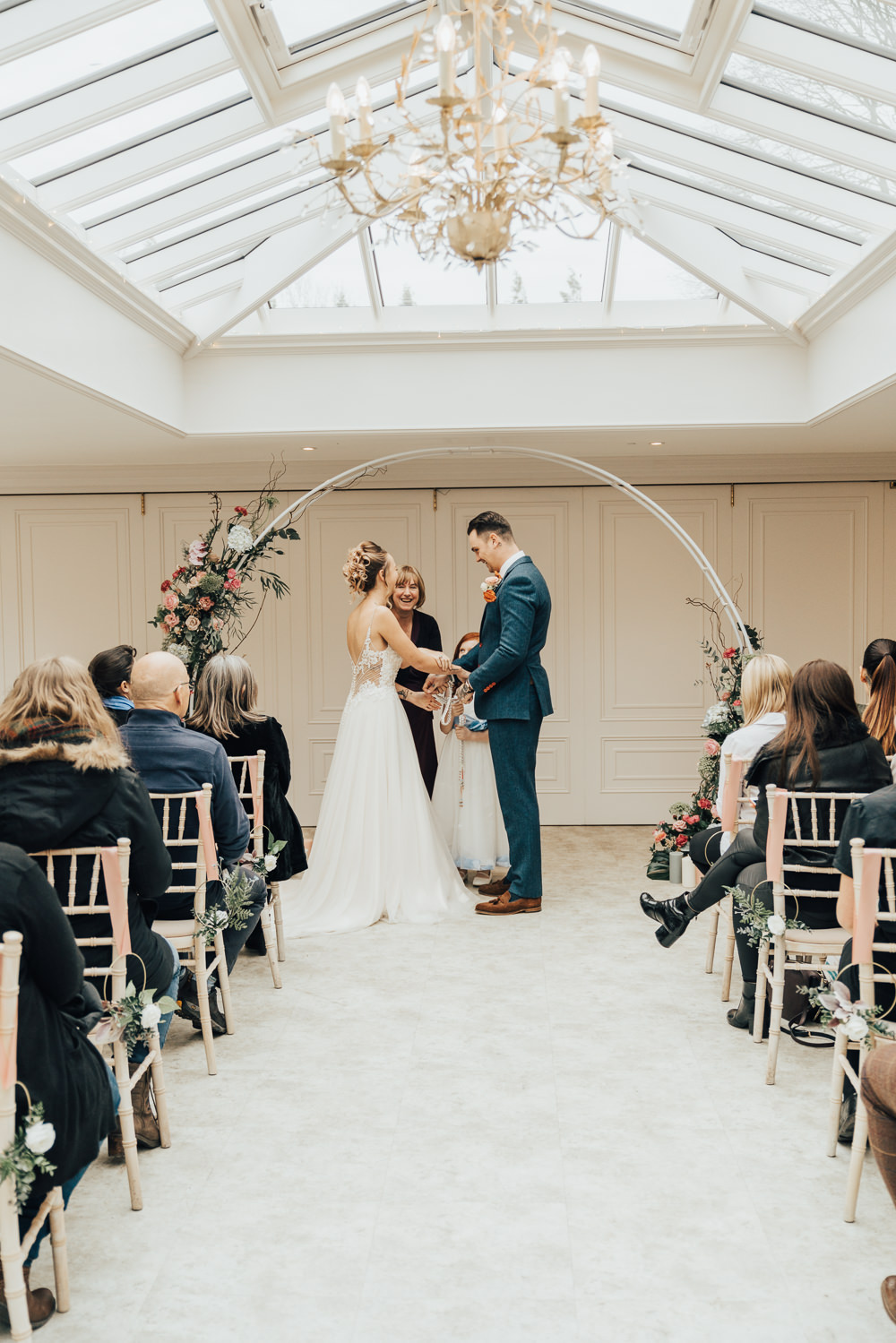 Moongate Arch Flower Backdrop Floral Ceremony Aisle Hoop Wedding Ideas Rebecca Carpenter Photography