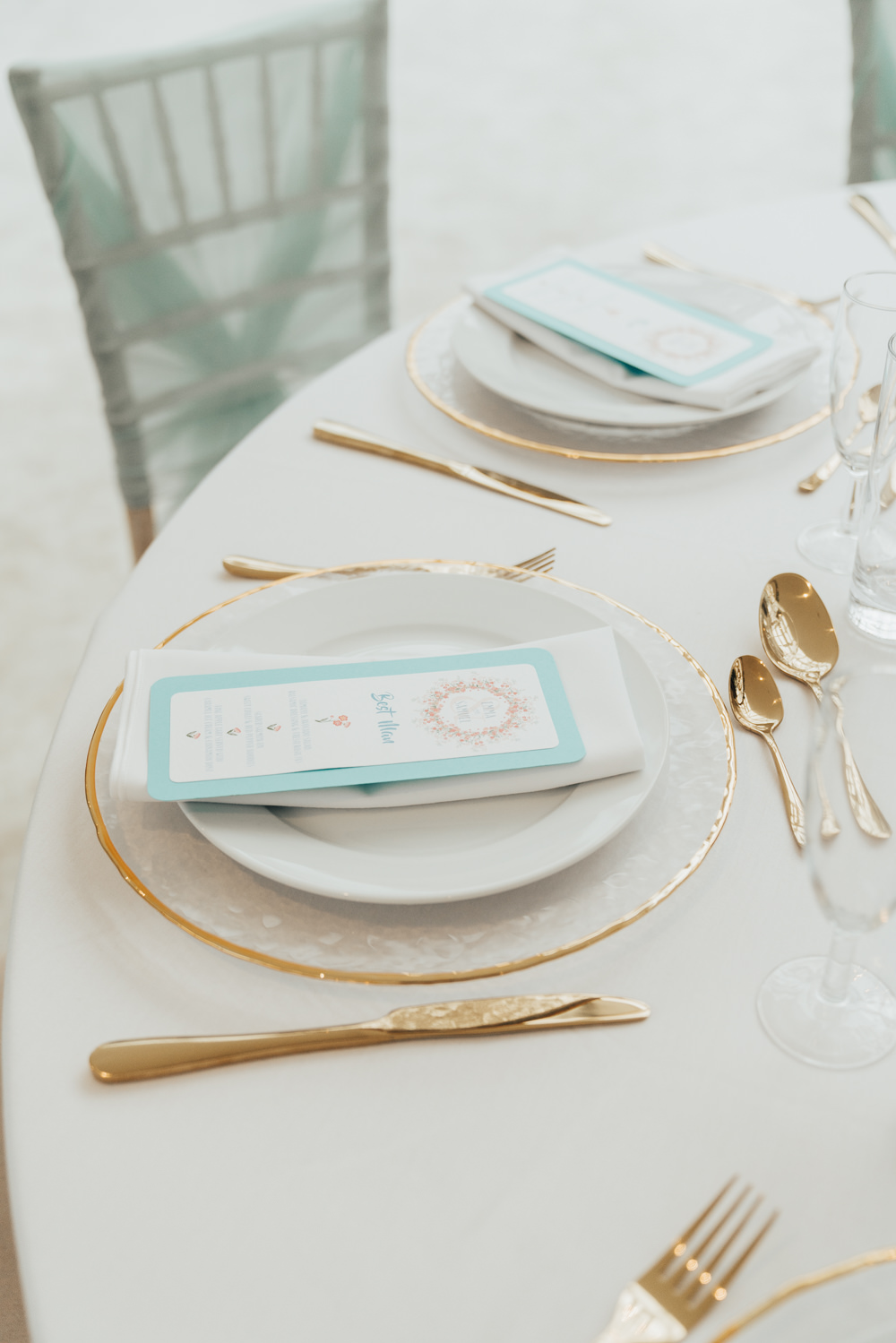 Table Setting Plates Stationery Gold Cutlery Hoop Wedding Ideas Rebecca Carpenter Photography