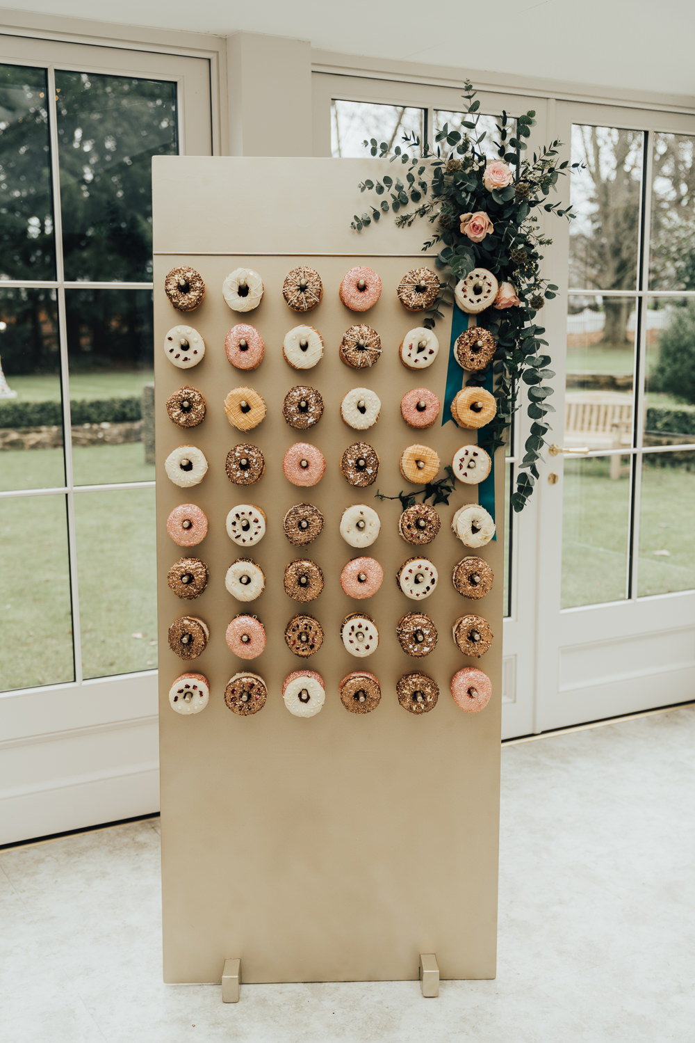 Donuts Doughnuts Stand Wall Greenery Floral Flowers Pegs Hoop Wedding Ideas Rebecca Carpenter Photography