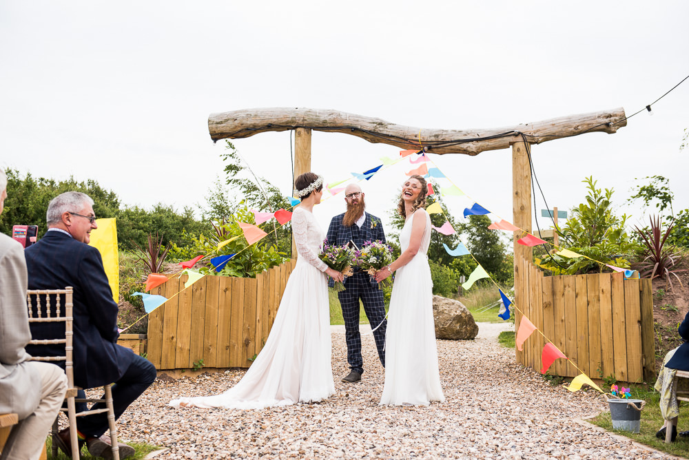Bride Bridal Long Sleeve Lace Dress Lace Sleeveless Gypsophila Crown Wildflower Bouquet Inkersall Grange Farm Wedding Jessica Grace Photography