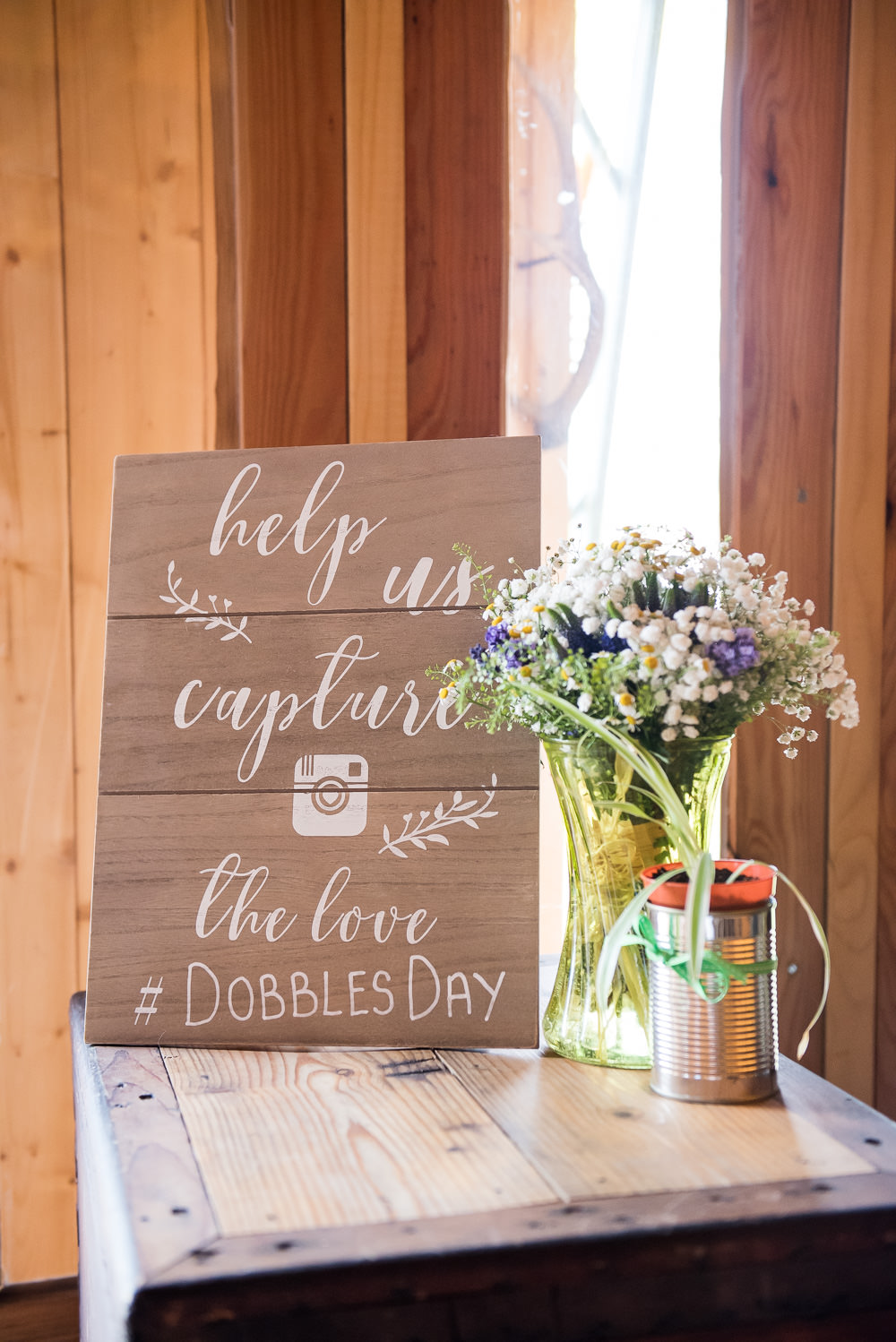 Instagram Hashtag Sign Inkersall Grange Farm Wedding Jessica Grace Photography