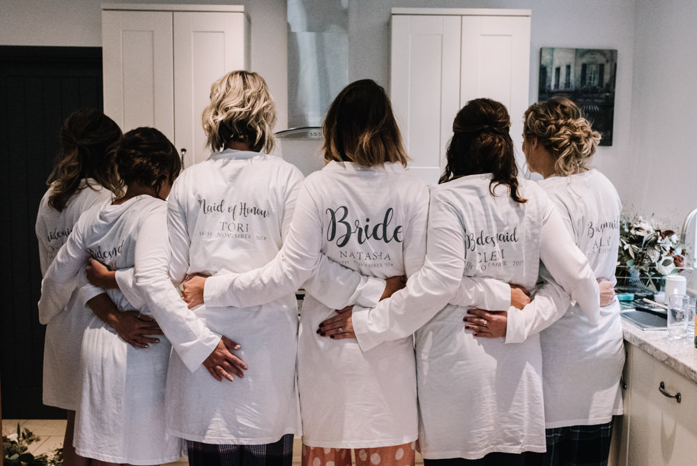Bride Bridal Bridesmaid Robes Dressing Gowns Kingscote Barn Wedding Oobaloos Photography