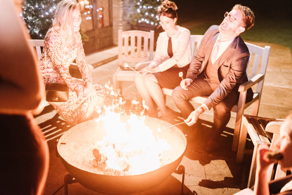 Firepit Kingscote Barn Wedding Oobaloos Photography